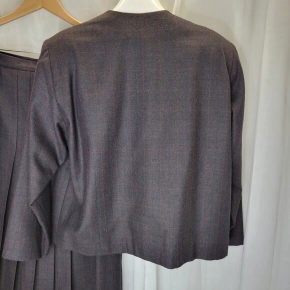 Tailored by Handmacher Vintage 80s Wool Skirt Suit Union Made, 14 - Picture 5 of 15